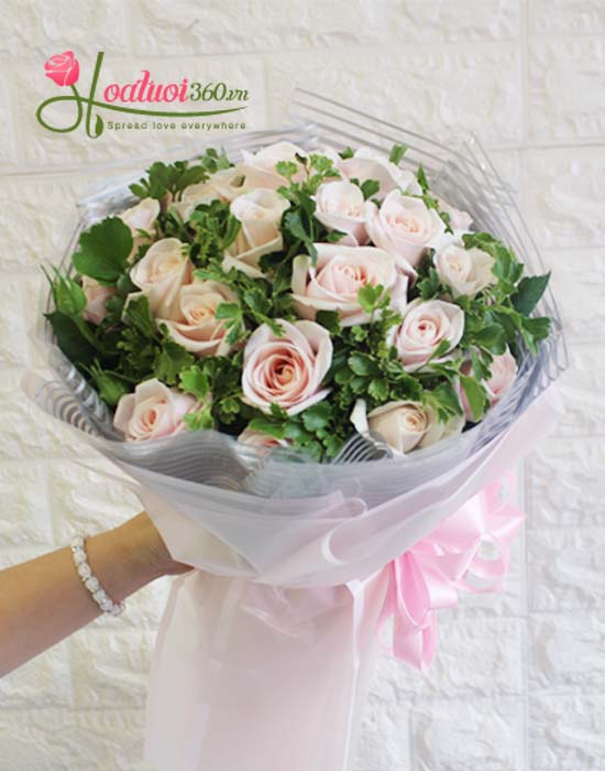 Bó hoa hồng da - điều ngọt ngào nhất - shop hoa tươi 360